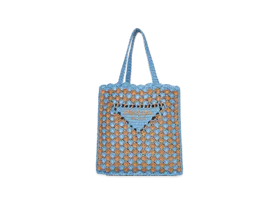 PRADA Women's Two-Tone Raffia Shopping Bag "Multicoloured"
