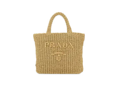 PRADA Wonen's Small Crochet Tote Bag "Beige"