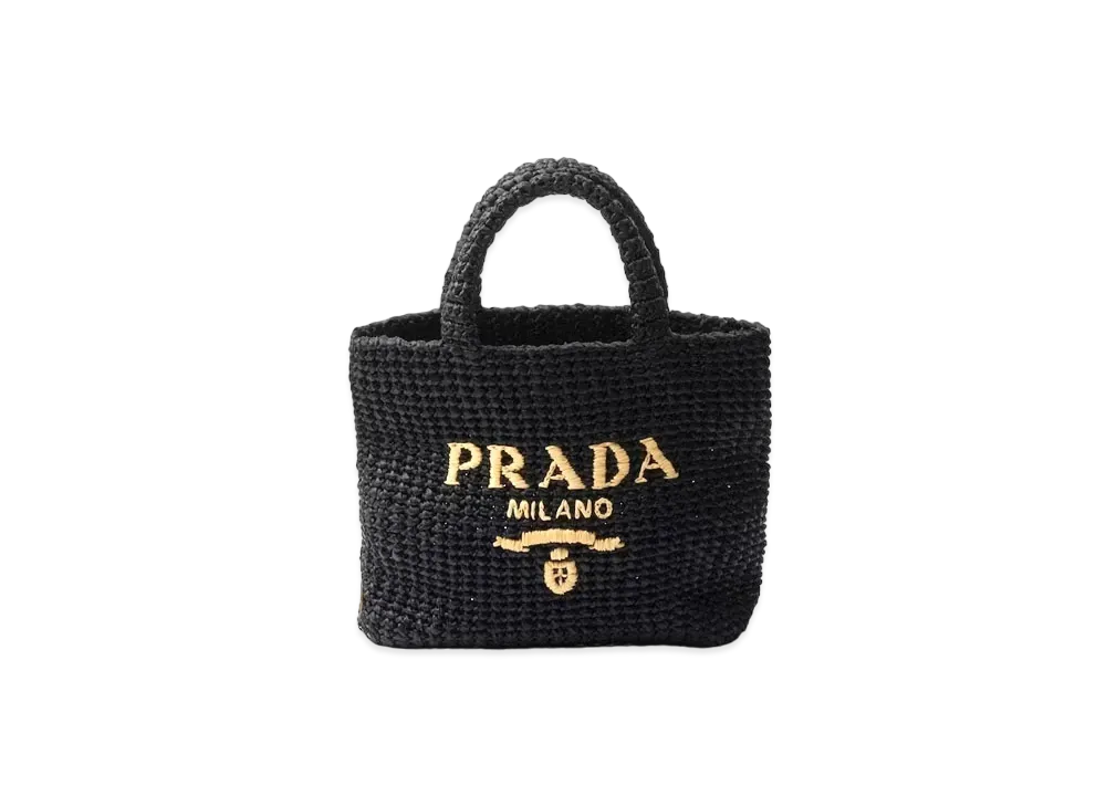 PRADA Small Crochet Tote Bag "Black"