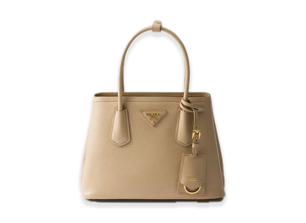 PRADA Double Small Saffiano Leather Bag "Sand Beige"