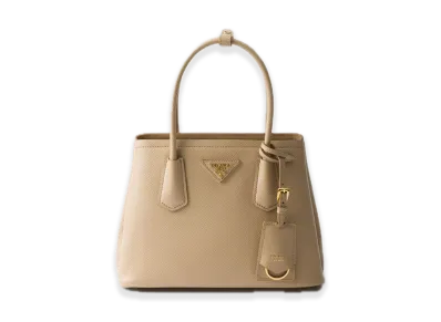 PRADA Double Small Saffiano Leather Bag "Sand Beige"