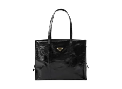 PRADA Large Leather Tote Bag "Black"