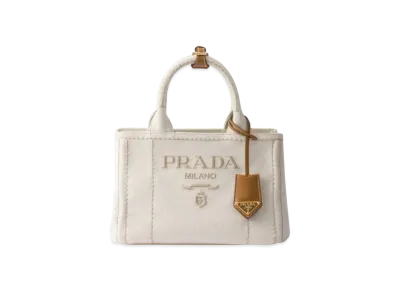 PRADA Small Linen Blend Handbag "Natural"