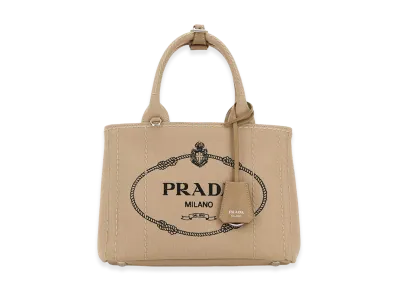 PRADA Women's Canvas Small Jardiniere Handbag "Beige"