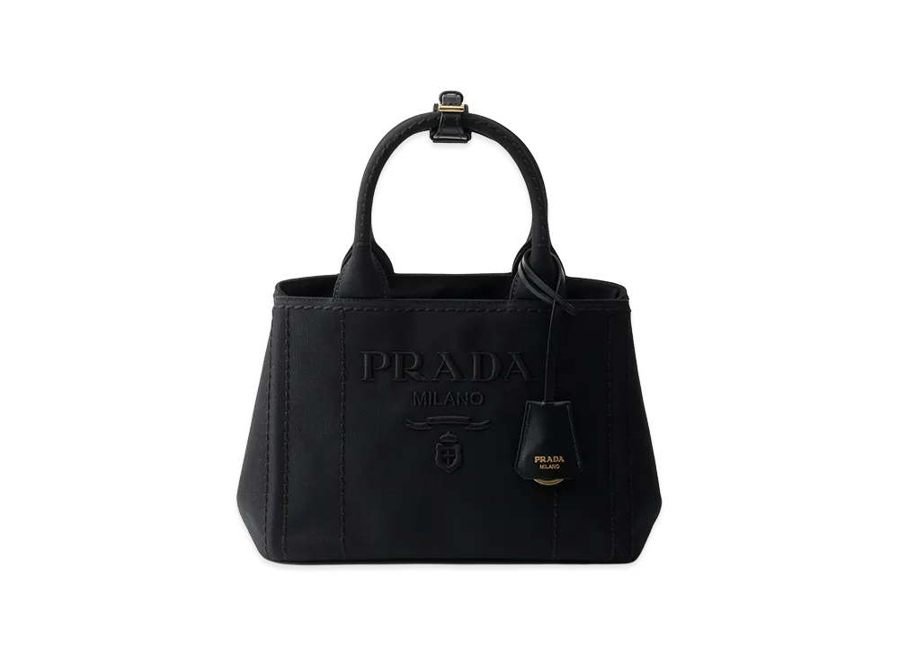 PRADA Jardiniere Cotton Canvas Small Bag "Black"