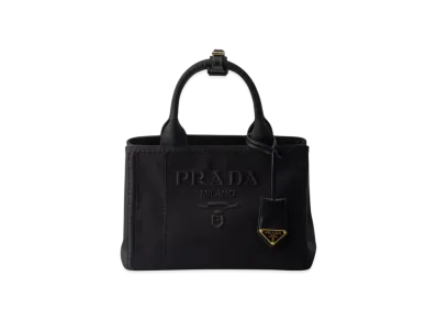 PRADA Small Cotton Canvas Handbag "Black"