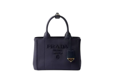 PRADA Small Cotton Canvas Handbag "Navy"