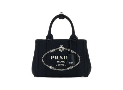 PRADA Women's Canvas Small Jardinia Re Handbag "Blue"