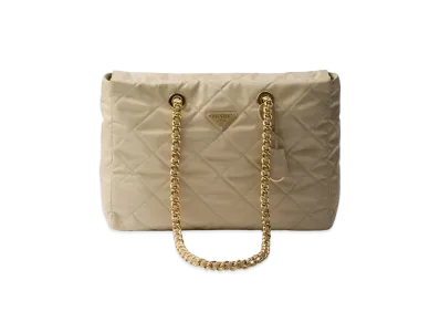 PRADA Re-Edition 1995 Chaine Large Re-Nylon Bag "Sand Beige"