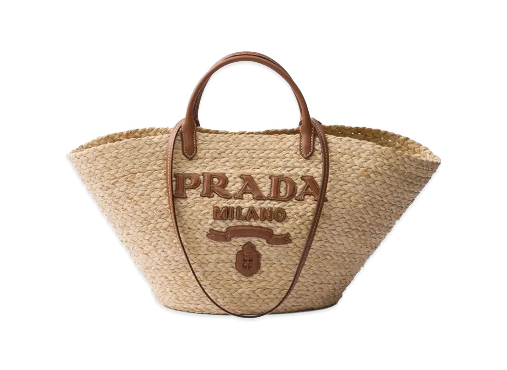 PRADA Women's Big Logo Shopping Bag "Beige"
