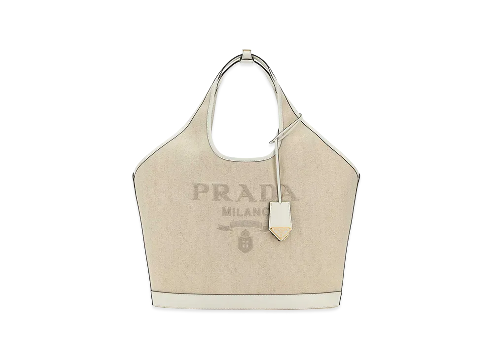 PRADA Women's Canvas Shopping Bag "Beige"