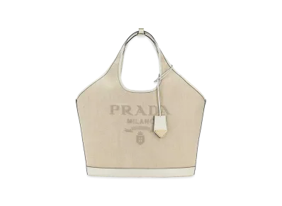 PRADA Women's Canvas Shopping Bag "Beige"