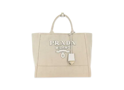 PRADA Women's Canvas Shopping Bag "Beige"