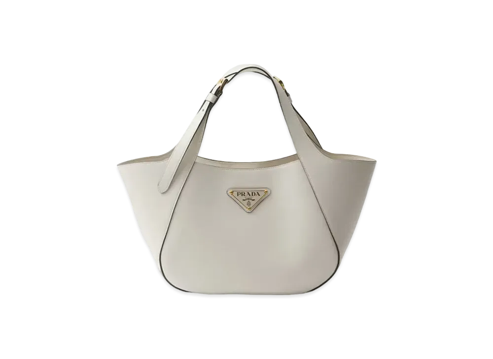 Prada Medium Leather Tote Bag "White"