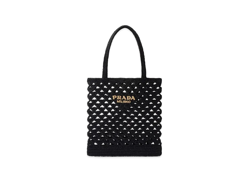PRADA Women's Straw Handbag "Black"