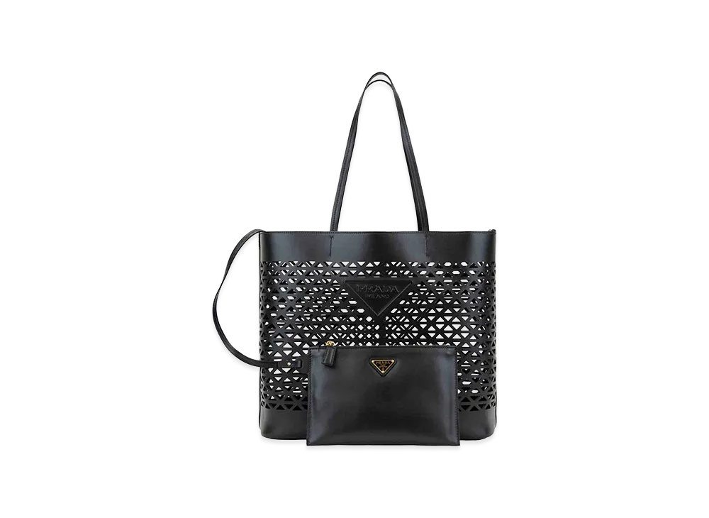 PRADA Women's Leather Shopping Bag "Black"