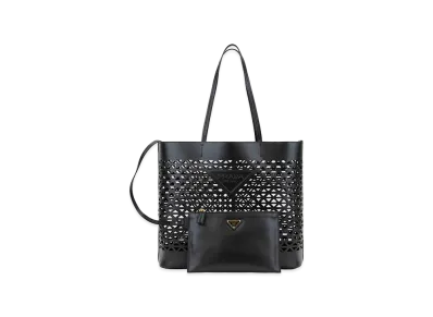 PRADA Women's Leather Shopping Bag "Black"