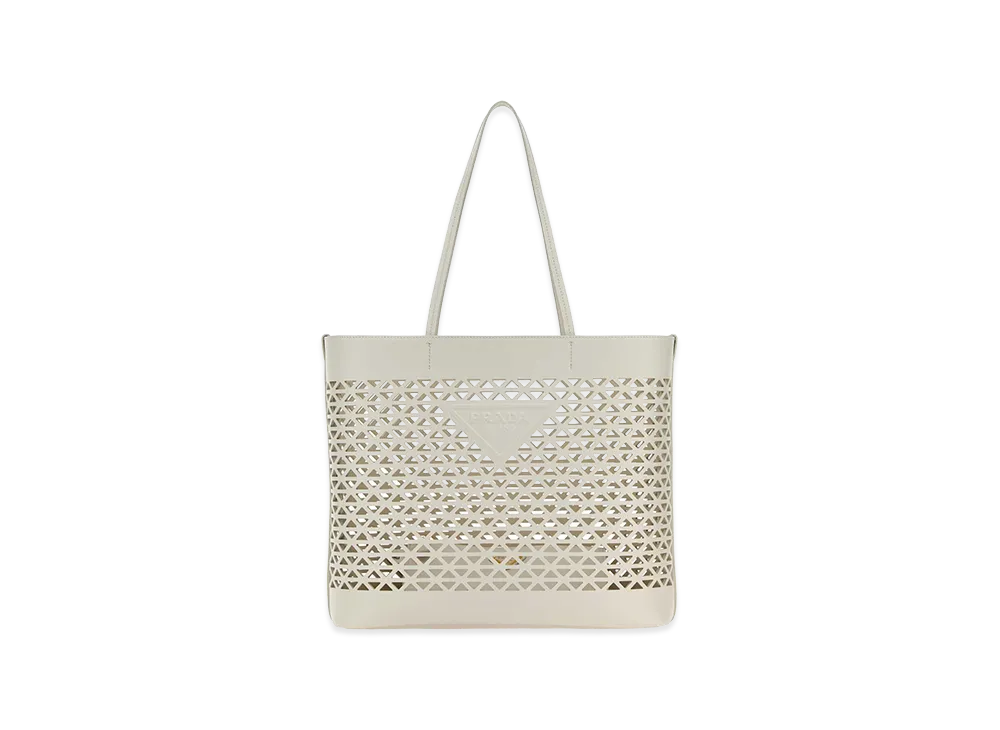 PRADA Women's Leather Shopping Bag "White"