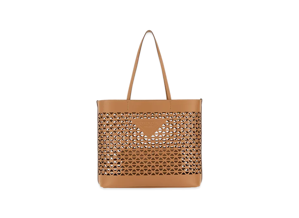 PRADA Women's Leather Shopping Bag "Beige"