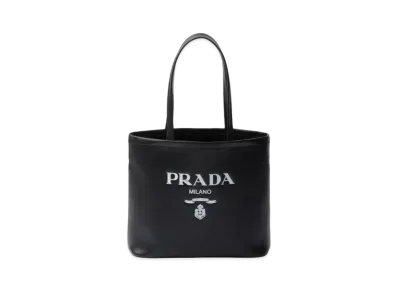 PRADA Small Leather Tote Bag "Black"