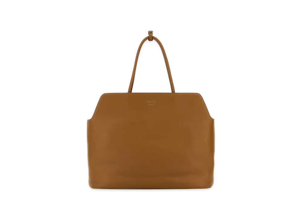 PRADA Women's Leather Shopping Bag "Beige"