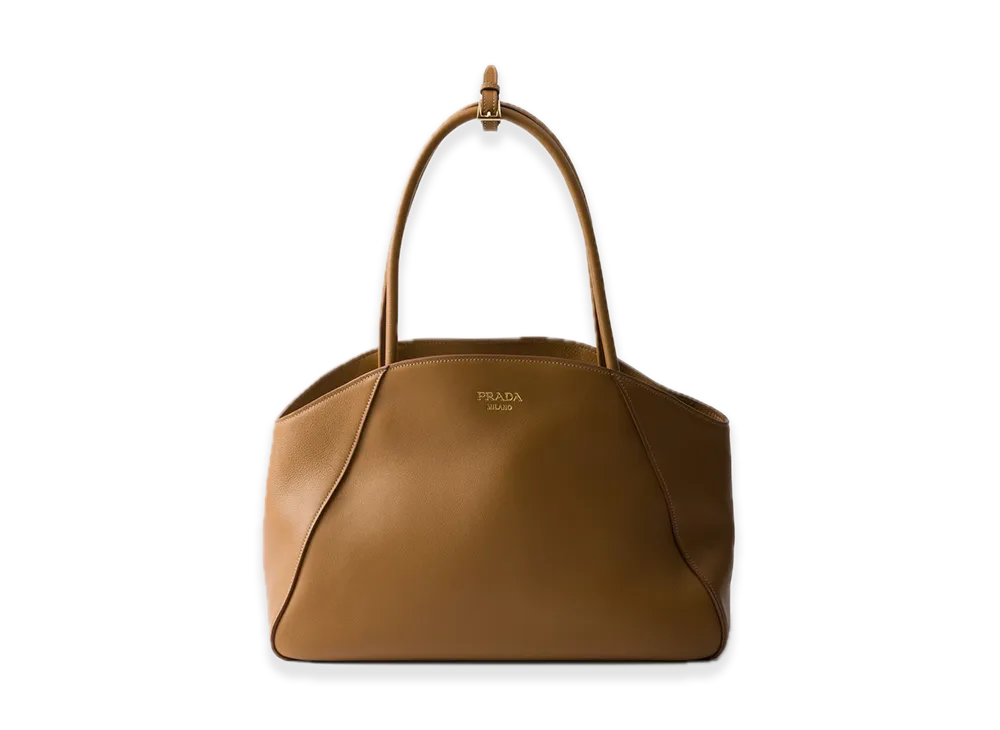 PRADA Large Leather Tote Bag "Camel"