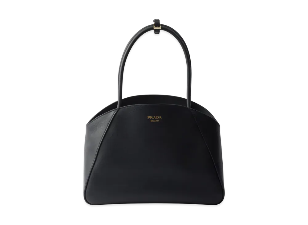 PRADA Large Leather Tote Bag "Black"