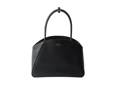 PRADA Large Leather Tote Bag "Black"