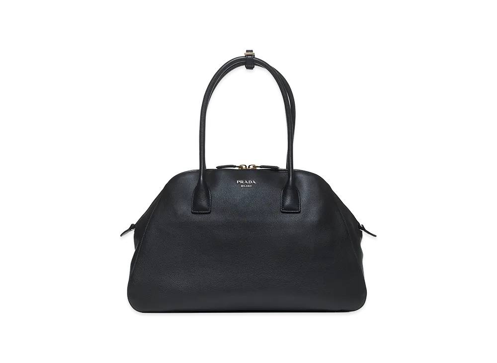 PRADA Women's Medium Leather Shopping Bag "Black"