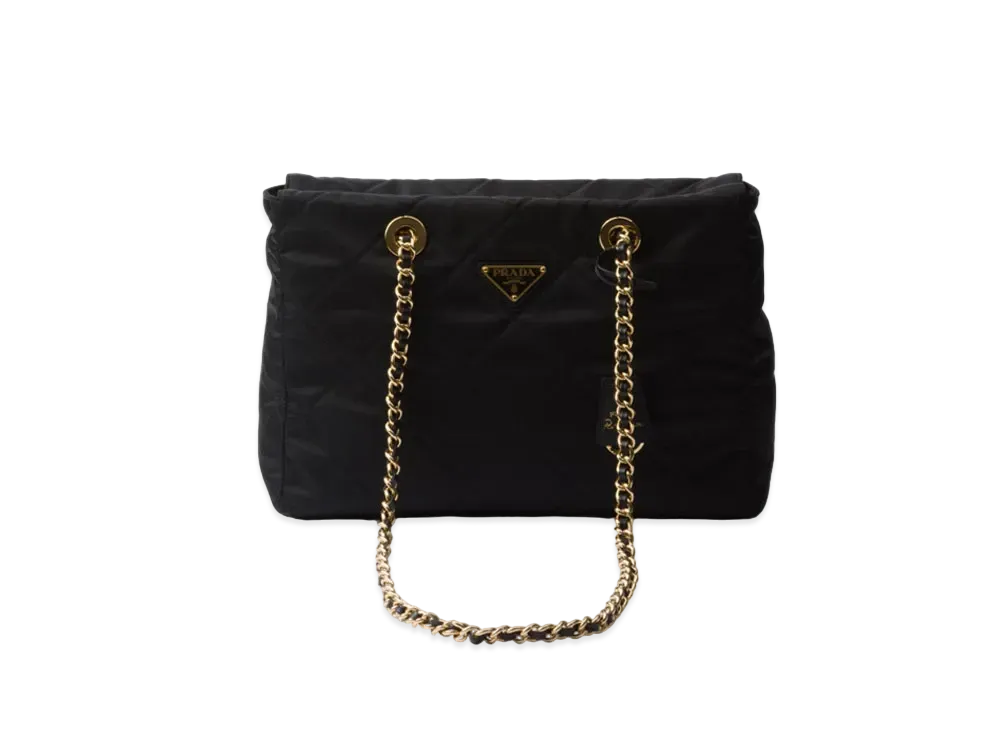 PRADA Re-Edition 1995 Chaine Medium Re-Nylon Tote Bag "Black"