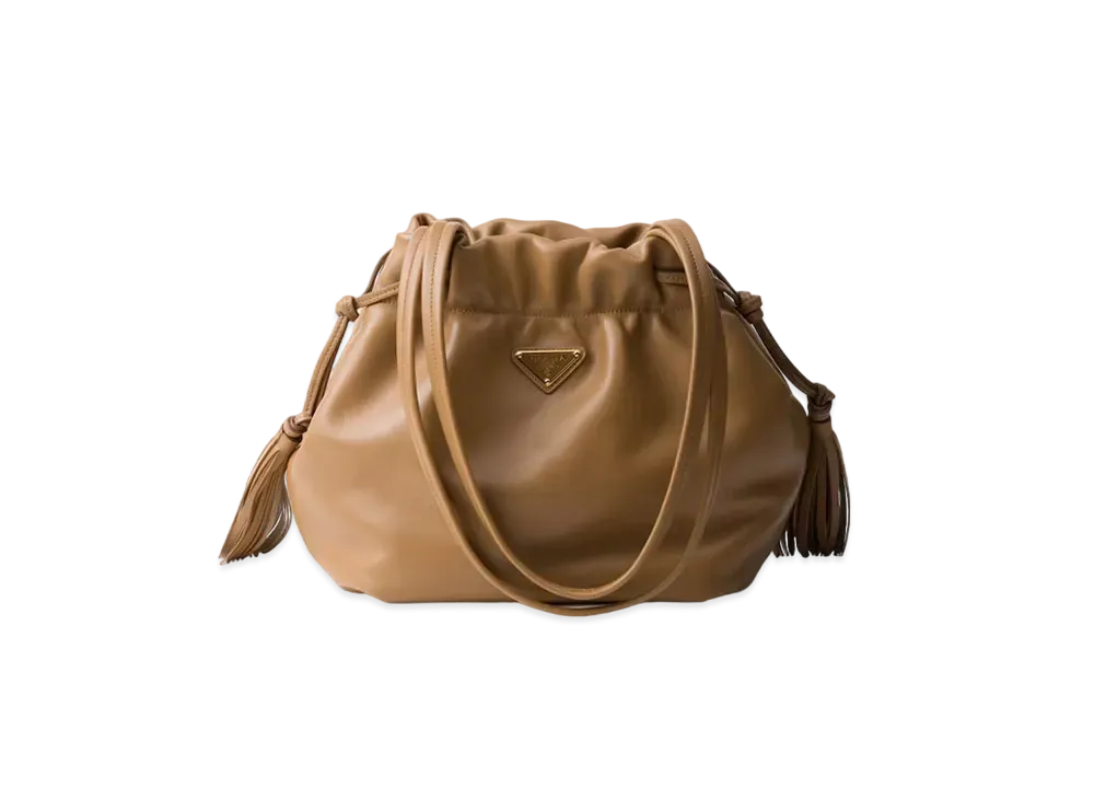 PRADA Nappa Leather Shoulder Bag "Camel"