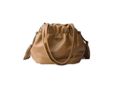 PRADA Nappa Leather Shoulder Bag "Camel"