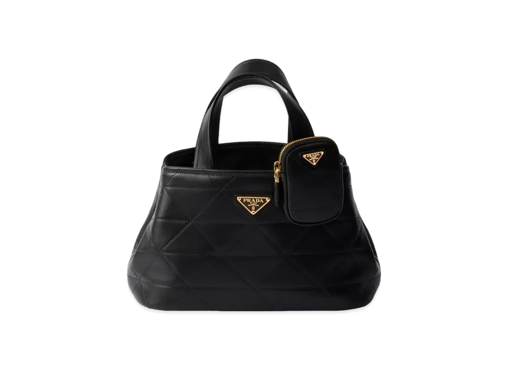 PRADA Small Quilted Leather Tote Bag "Black"