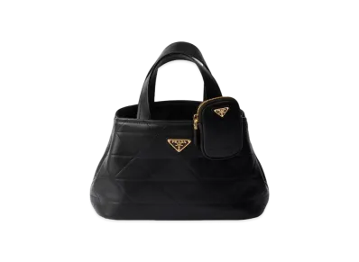 PRADA Small Quilted Leather Tote Bag "Black"
