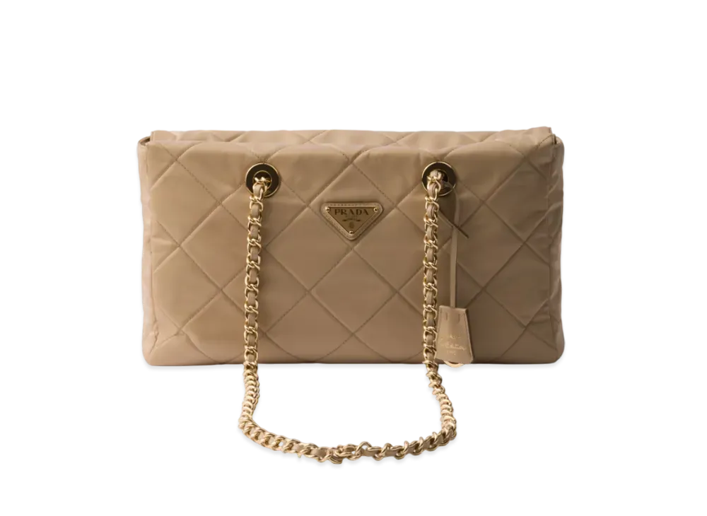 PRADA Re-Edition 1995 Chaine Medium Re-Nylon Bag "Beige"
