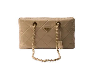 PRADA Re-Edition 1995 Chaine Medium Re-Nylon Bag "Beige"