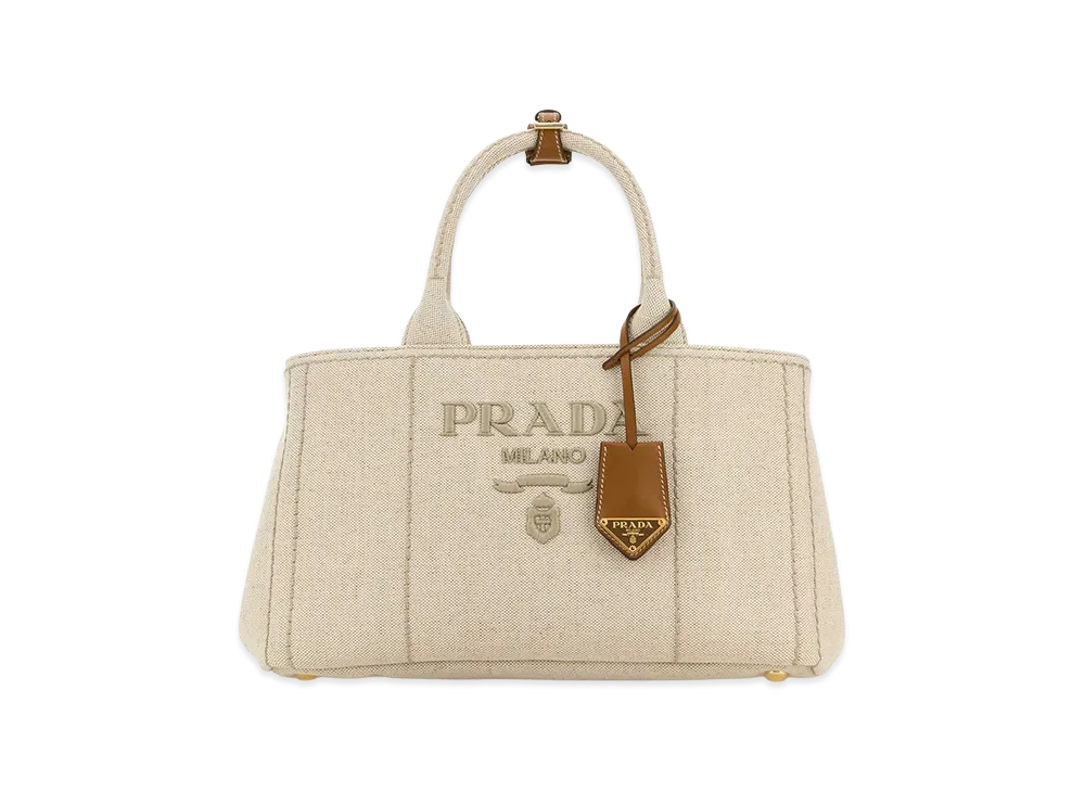 PRADA Women's Canvas Shopping Bag "Beige"