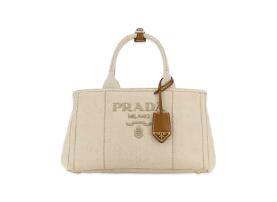 PRADA Women's Canvas Shopping Bag "Beige"