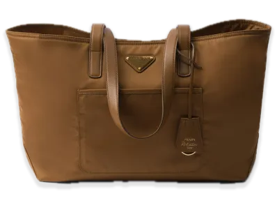PRADA Re-Edition 1978 Medium Re-Nylon x Saffiano Leather Tote Bag "Brandy"
