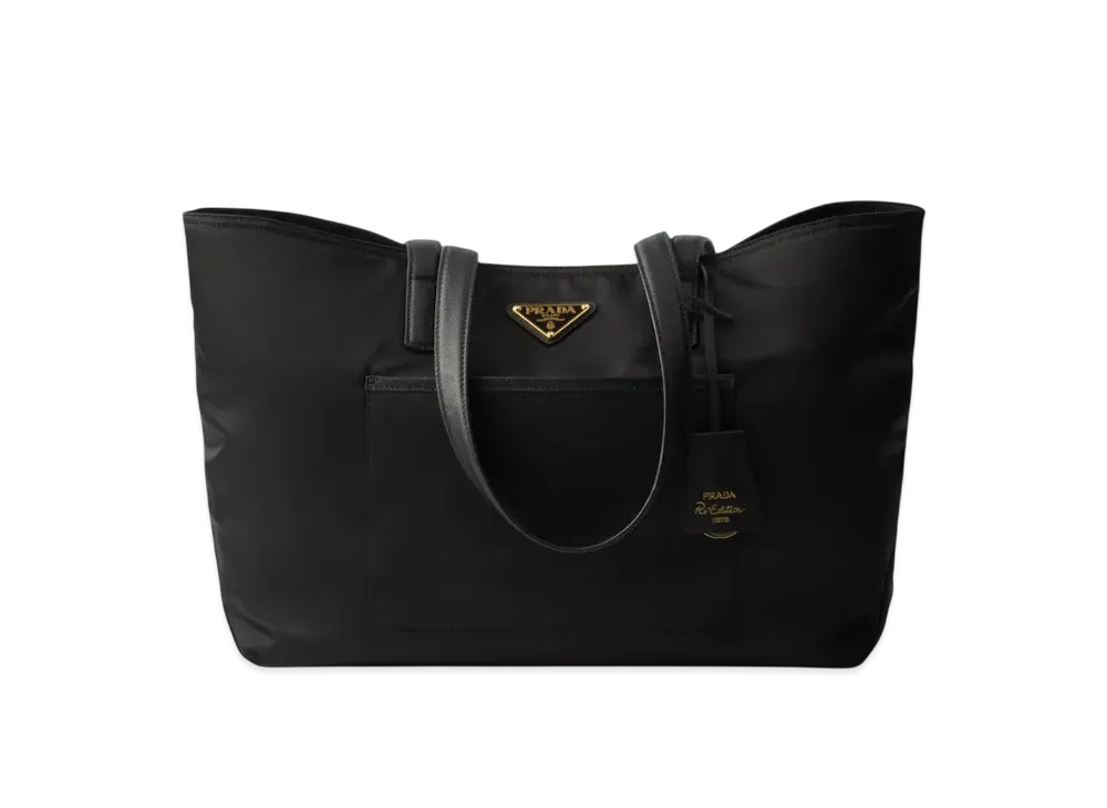PRADA Re-Edition 1978 Medium Re-Nylon and Saffiano Leather Tote Bag "Black"