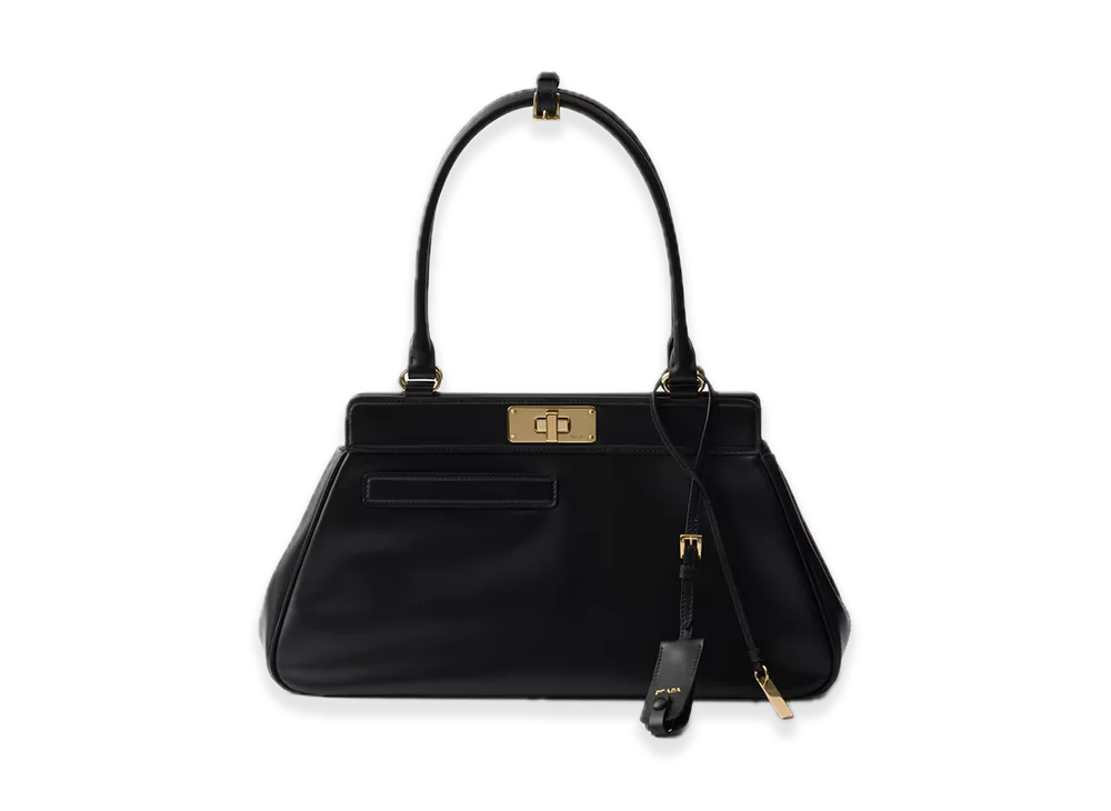 PRADA Medium Leather Tote Bag "Black"