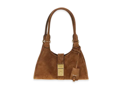 PRADA Women's Small Suede Handbag "Brown"