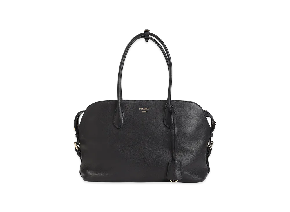 PRADA Wonen's Leather Large Shopping Bag "Black"