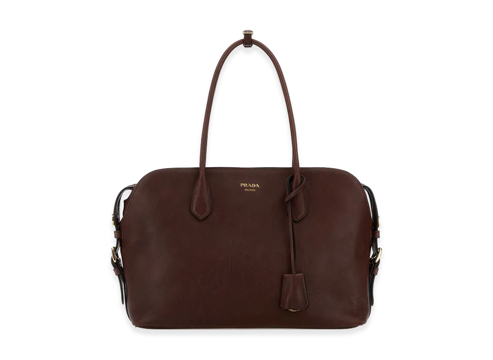 PRADA Women's Leather Large Shopping Bag "Chocolate Brown"