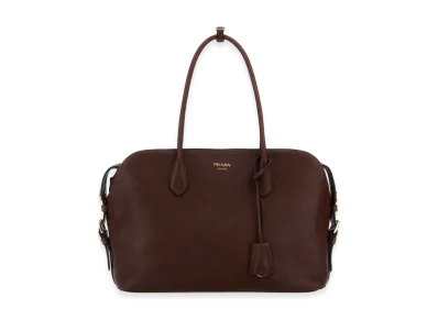 PRADA Women's Leather Large Shopping Bag "Chocolate Brown"