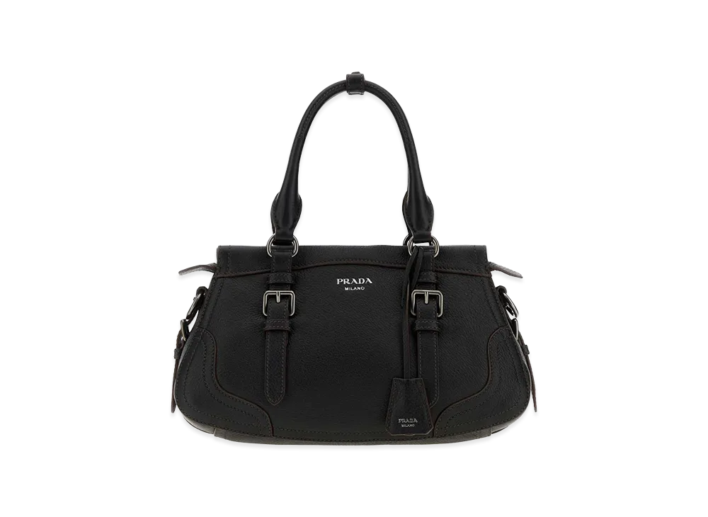 PRADA Wonen's Leather Large Handbag "Black"