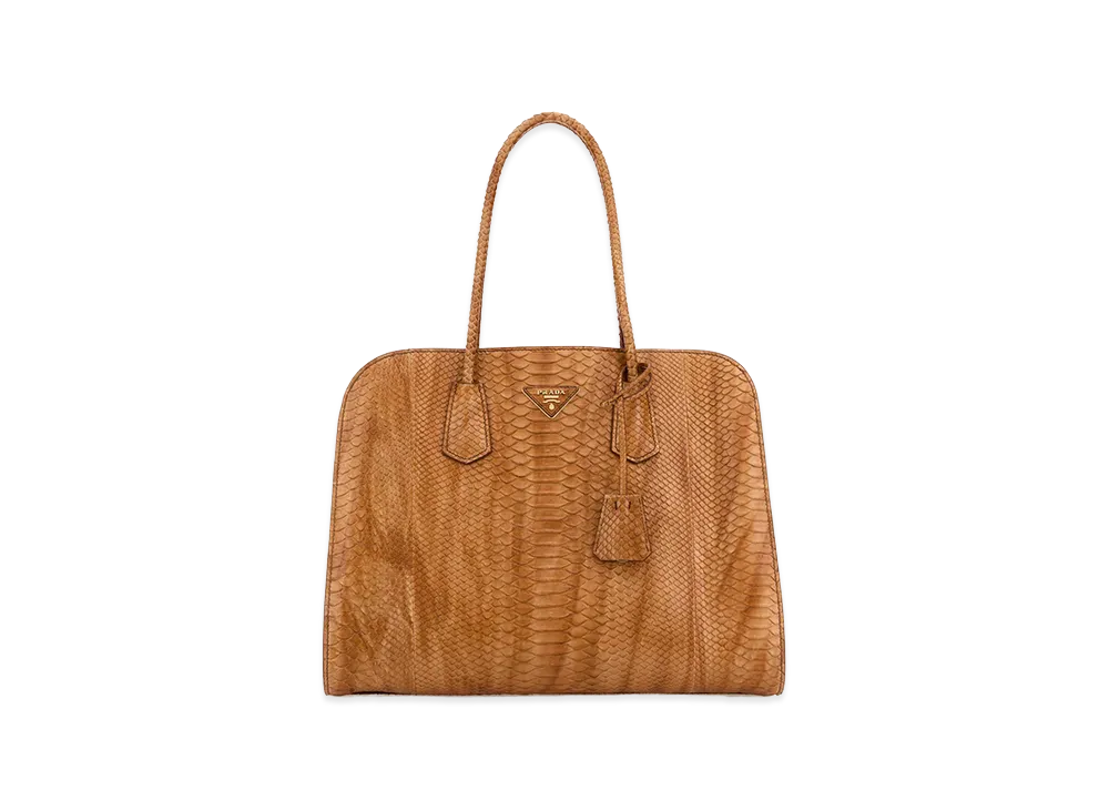 PRADA Women's Leather Shopping Bag "Beige"