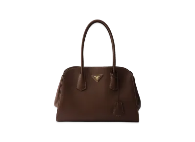 PRADA Medium Leather Tote Bag "Palisander"
