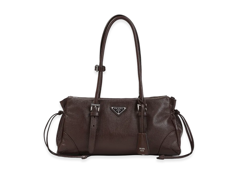 PRADA Women's Leather Medium Bonnie Tote Bag "Brown"