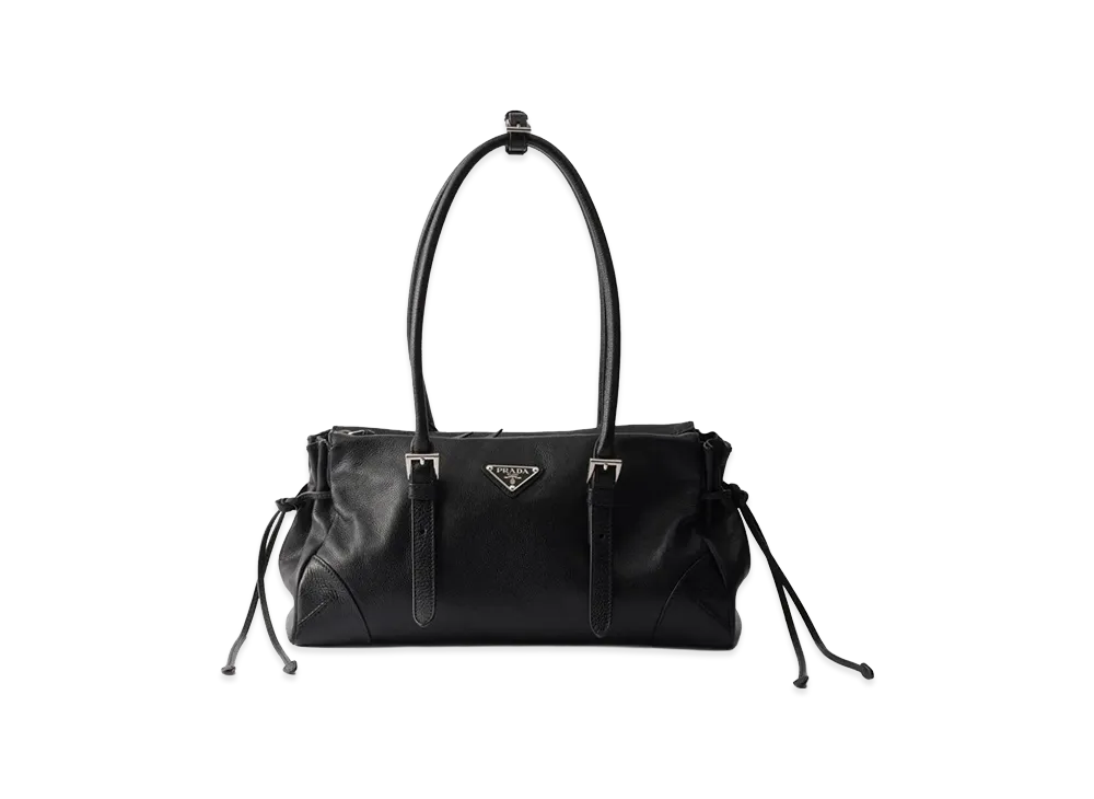 PRADA Women's Bonnie Medium Antiqued Leather Tote Bag "Nero"